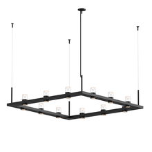  20QKS04B - 4' Square LED Pendant with Clear w/Cone Uplight Trim