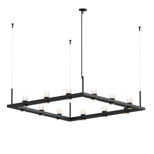 Sonneman 20QKS04C - 4&#39; Square LED Pendant with Etched Cylinder Uplight Trim