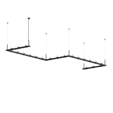 Sonneman 20QKZ46B - 4&#39; x 16&#39; Zig-Zag LED Pendant with Clear w/Cone Uplight Trim