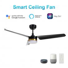 Carro USA VS523N-L12-B2-1 - Atticus 52&#39;&#39; Smart Ceiling Fan with Remote, Light Kit Included?Works with Google Assistant a