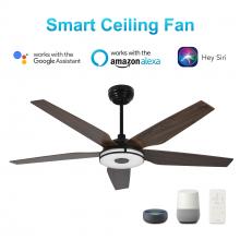 Carro USA VS525S-L13-B5-1 - Elira 52-inch Indoor/Outdoor Smart Ceiling Fan, Dimmable LED Light Kit & Remote Control, Works with