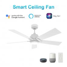 Carro USA VS565J1-L11-W1-1 - Ascender 56-inch Smart Ceiling Fan with Remote, Light Kit Included, Works with Google Assistant, Ama