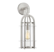  5-801-SN - Merrill 1-Light Outdoor Wall Lantern in Satin Nickel