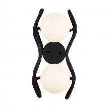  374W02CBFG - Black Betty 2-Lt Sconce - Carbon/French Gold