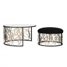  381TC32NMBAR - Scribble Nesting Coffee Table and Ottoman - Matte Black/Artifact