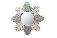 Varaluz 405A50 - Sunburst 32&#34; Framed Beveled Wood Mirror - Grey/Whitewash