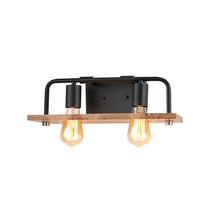  ECO-8392-WOOD-MBLK - Loft 2-Light Bath Bar