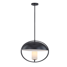 Justice Design Group FSN-4321-OPAL-MBLK - Capitol 20&#34; 1-Light Pendant