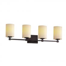 Justice Design Group CNDL-8424-10-CREM-MBLK - Tetra 4-Light Bath Bar