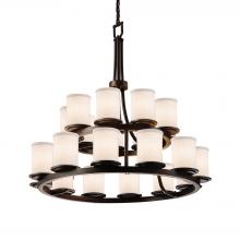  FAB-8767-10-WHTE-DBRZ-LED21-14700 - Dakota 21-Light 2-Tier Ring LED Chandelier