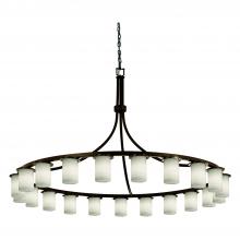 Justice Design Group FSN-8736-10-WEVE-DBRZ-LED21-14700 - Dakota Downlight 21-Light 1-Tier LED Chandelier