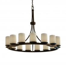 Justice Design Group POR-8715-10-PLET-DBRZ - Dakota 15-Light 1-Tier Ring Chandelier