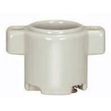  80/1149 - Keyless Porcelain One Piece Sign Socket; Center / 2 #8-32 Flange/Bushing; CSSNP Screw Shell; Glazed;