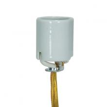  80/1317 - Keyless Porcelain Socket With 1/8 IPS - 3/8" Hickey; 72" 18/2 SPT-1 105C Gold W/ Grid; CSSNP