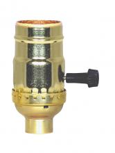  80/1501 - 3 Terminal (2 Circuit) Turn Knob Socket With Removable Knobs; 1/4 IPS; Aluminum; Brite Gilt Finish;