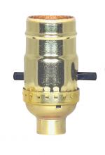  80/1529 - On-Off Push Thru Socket; 1/8 IPS; Aluminum; Brite Gilt Finish; 660W; 250V; With Set Screw