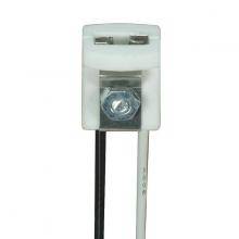  80/1742 - G4 Wedge Type Porcelain Halogen Socket; Bi-Pin Low Voltage; 8" Leads; 5/8" Height; 5/8"