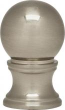  80/1880 - Satin Nickel Ball Finial; 1-1/4" Height; 3/4" Diameter; 1/4-27