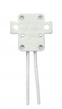  80/2307 - G5.3 Halogen Socket With 2 Mounting Holes; 9" SF-1 200C Leads; 3/8" Height; 1-1/16"