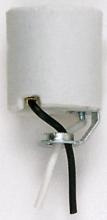  90/760 - Keyless Porcelain Socket With Hickey; 10" Leads; Unglazed; 660W; 250V