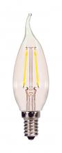  S21720 - 2.5 Watt CA10 LED; Clear; Candelabra base; 2700K; 120 Volt; 2-Card