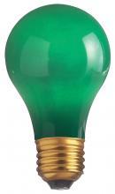 Satco Products Inc. S6091 - 25 Watt A19 Incandescent; Ceramic Green; 1000 Average rated hours; 10 Lumens; Medium base; 130 Volt