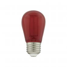  S8022 - 1 Watt; S14 LED Filament; Red Transparent Glass Bulb; E26 Base; 120 Volt; Non-Dimmable; Pack of 4