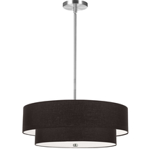  571-224P-PC-BK - 4LT Incand 2 Tier Pendant, PC w/ BK Shade