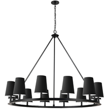  CLB-5212C-MB-797 - 12LT Incandescent Chandelier, MB w/ BK Shades