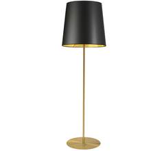  MM681F-AGB-698 - 1LT Drum Floor Lamp w/ Jtone BLK/GLD Shade, AGB