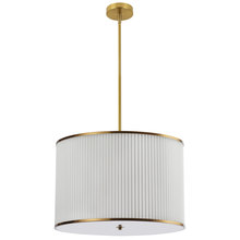  PRD-243P-AGB - 4LT Incan Pendant, AGB w/ WH Pleated Shade