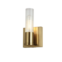  TBE-41W-AGB - 1LT Incand Wall Sconce,  AGB w/ CLR Fluted Glass