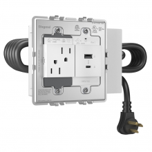  AD2-RAC-W - adorne Furniture Power Center with 1 Outlet and 1 USB A/C Port