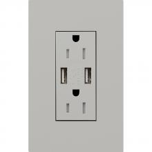  LTR-F15-UBTR-GR - DUPLEX 15A TR DUAL USB RECEPTACLE GR FP