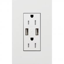  LTR-F15-UBTR-WH - DUPLEX 15A TR DUAL USB RECEPTACLE WH FP