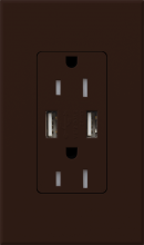 Lutron Electronics NTR-15-UBTR-BR - NT 15A USB TAMPER RESIST BROWN