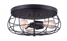  IFM640B16BK - Flora 3 Light Flush Mount, Black Finish