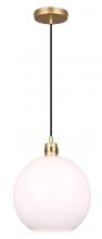 Canarm IPL1169A01GDP - MONROE, 1 Lt Rod Pendant, Opal Glass (Shiny) Glass, 60W Type A, 11.75&#34; W x 14.25 - 63.75&#34; H