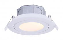  DL-4-9YC-WH-C - LED Recess Downlight, DL-4-9YC-WH-C -G-, 4 IN White Color Gimbal Trim, 9W Dimmable, 3000K, 500 Lumen