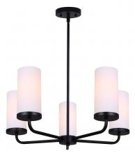  ICH2029B05BK - Malloy 5 Light Matte Black Modern Chandelier for Dining Rooms and Living Rooms