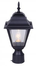  IOL1310 - Outdoor, IOL13 BK, 1 Bulb Post Light, Clear Bevelled Glass, 100W Type A or B,  fits 3 IN Post, 7 .25