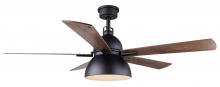 Canarm CF52LYR5BK - Lyric 52 in. Indoor Standard Matte Black Ceiling Fan with Vintage LED Bulbs Includedwith Remote Incl