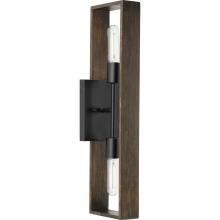  P710126-31M - Boundary Collection Two-Light Matte Black Roasted Chicory Modern Wall Bracket