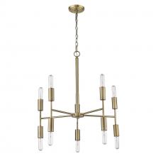  TP10015AB - Perret 10-Light Aged Brass Chandelier