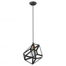  TP30080BK - Hedron 1-Light Matte Black Pendant