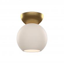  SF59706-BG/OP - Arcadia 6-in Brushed Gold/Opal Glass 1 Light Semi Flush Mount