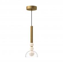  PD30502-BG/CL-UNV - Rise 6-in Brushed Gold/Clear LED Pendant