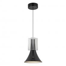  PD94108-GBK/CC-UNV - Floe 8-in Glossy Black/Clear Crystal LED Pendant