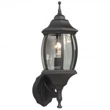  301091 BLK - Outdoor Cast Aluminum Lantern - Black w/ Clear Beveled Glass