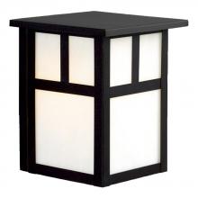  306100BK - Outdoor Wall Fixture - Black with White Marbled Glass